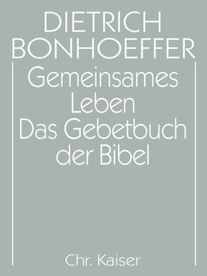 cover image of Gemeinsames Leben / Das Gebetbuch der Bibel
